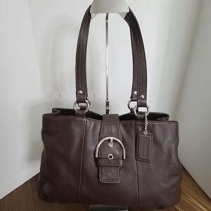 Coach Elegant Brown Leather Shoulder Bag